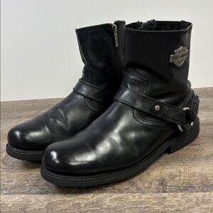Harley-Davidson Men’s Black Leather Harness Boots – Size 10